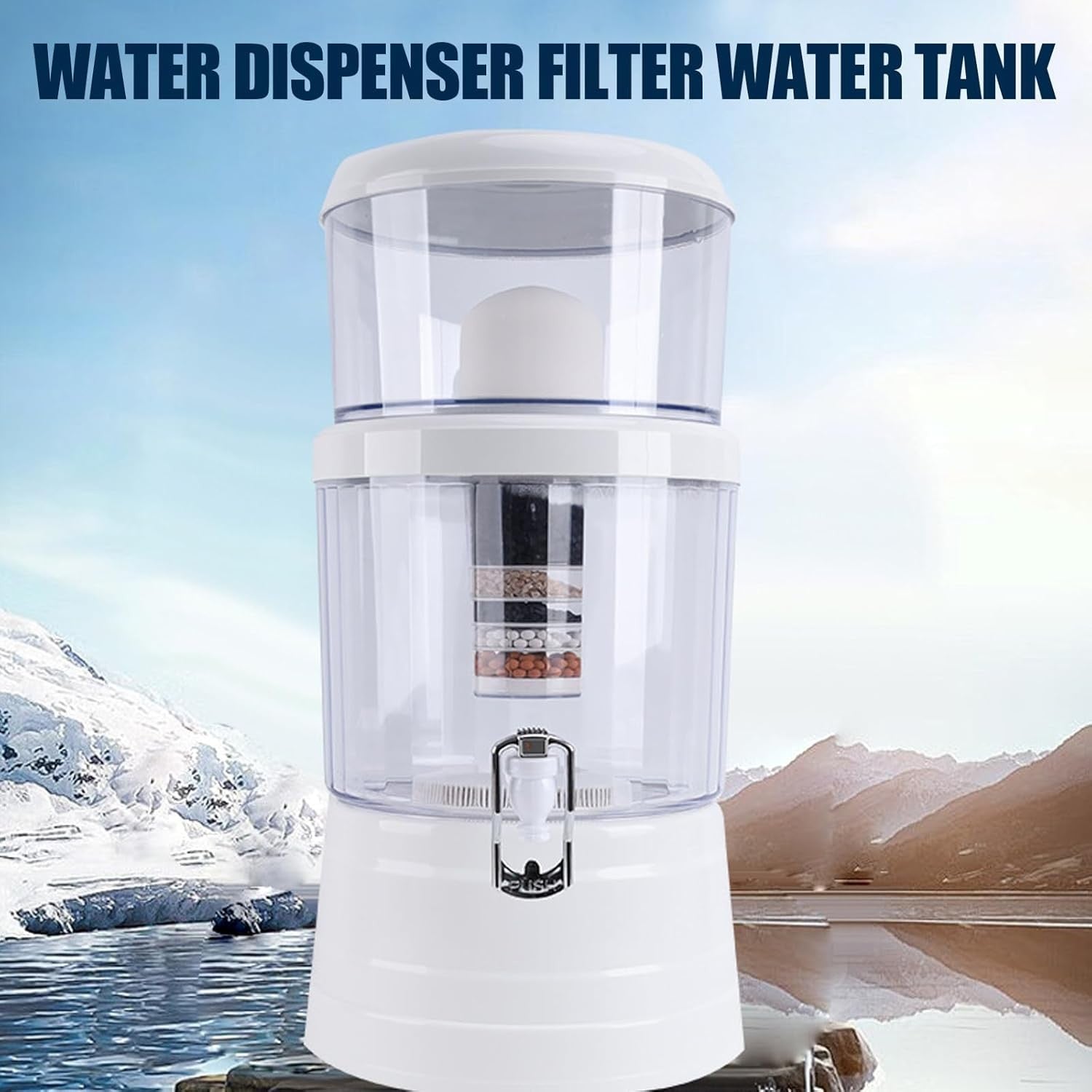 16L Countertop Water Filter Dispenser Large Capacity Tap Water Purifier