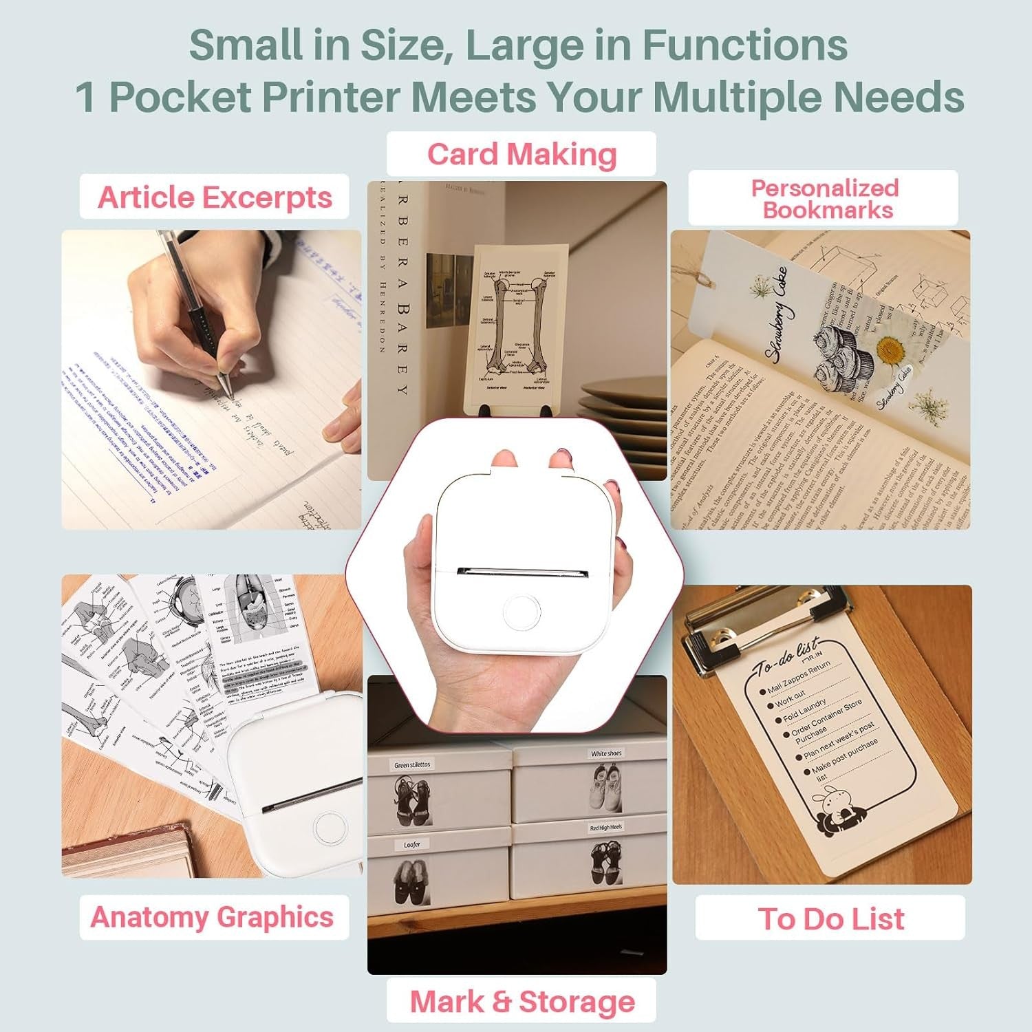 Mini Bluetooth Thermal Sticker Printer Inkless Portable Label