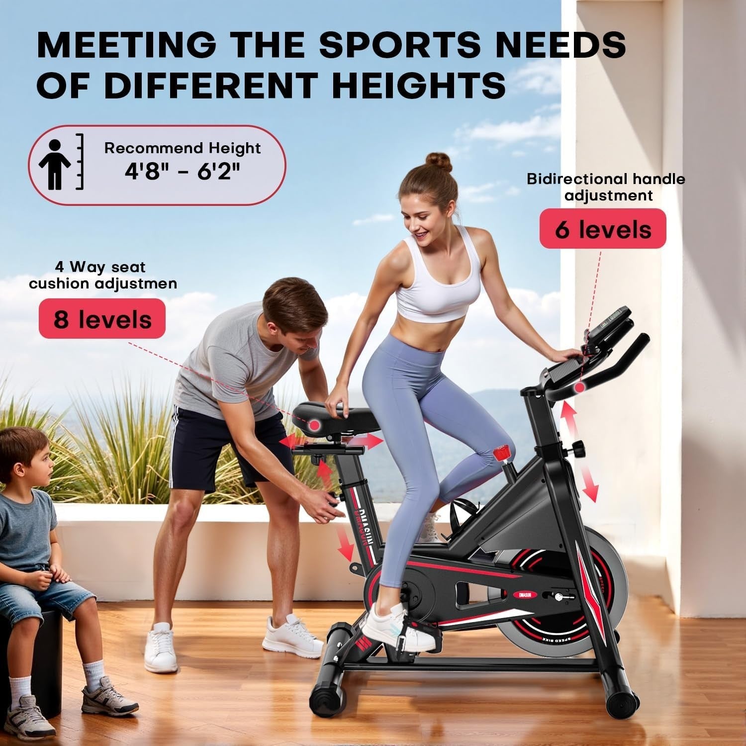 Silent Magnetic Indoor Cycling Bike w/ LCD Monitor, Tablet Holder, 350lbs Cap