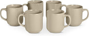 6pc Stoneware Coffee Mugs Set 473ml Microwave Dishwasher Safe Grey
