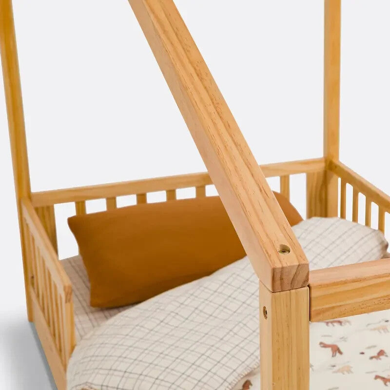 Solid Pine Cabin Bed 208cm Montessori Frame Low Kids Toddler Safety Sleep