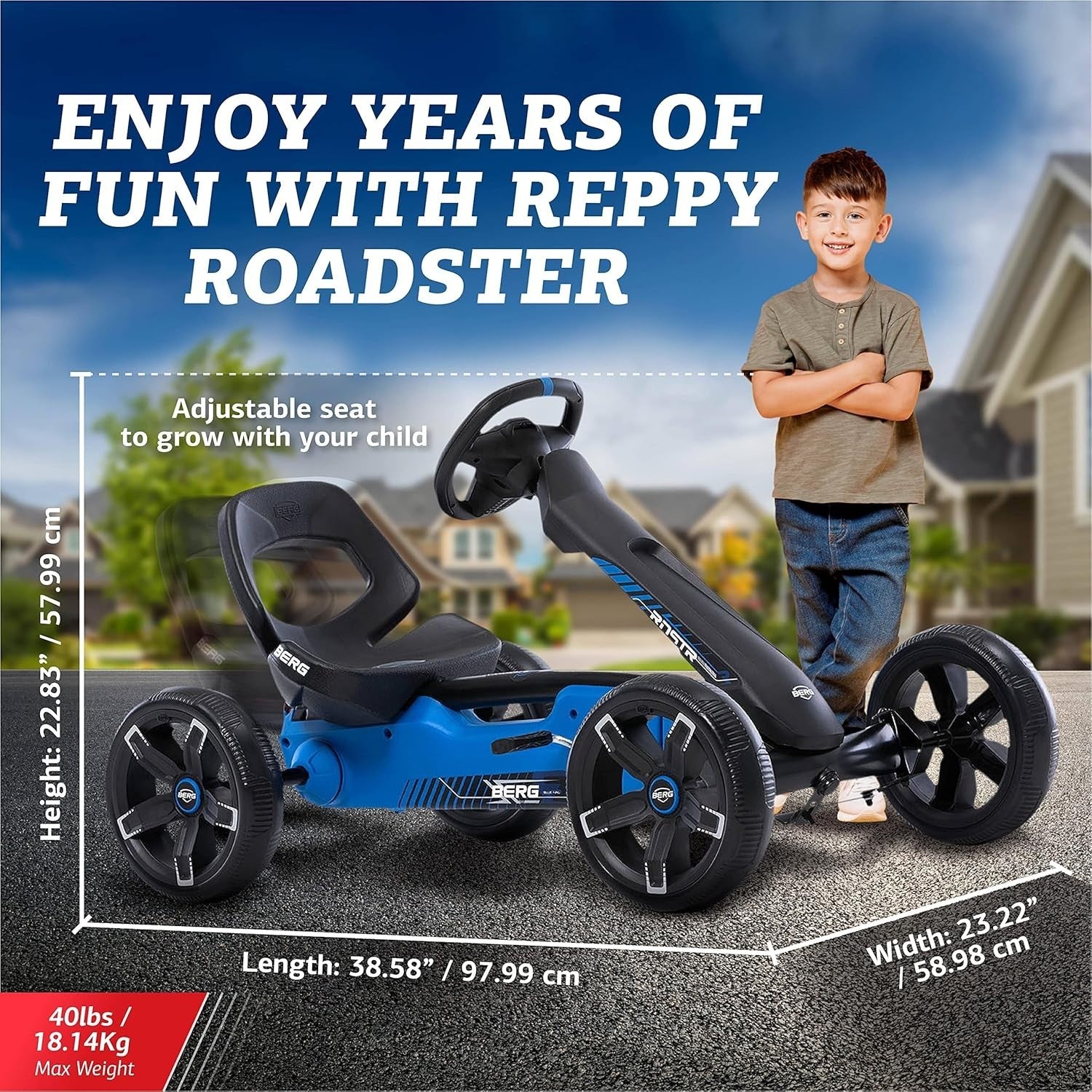 Kids Pedal Go Kart Ride On Car EVA Tyres Adjustable Seat Soundbox 2.5-6Y