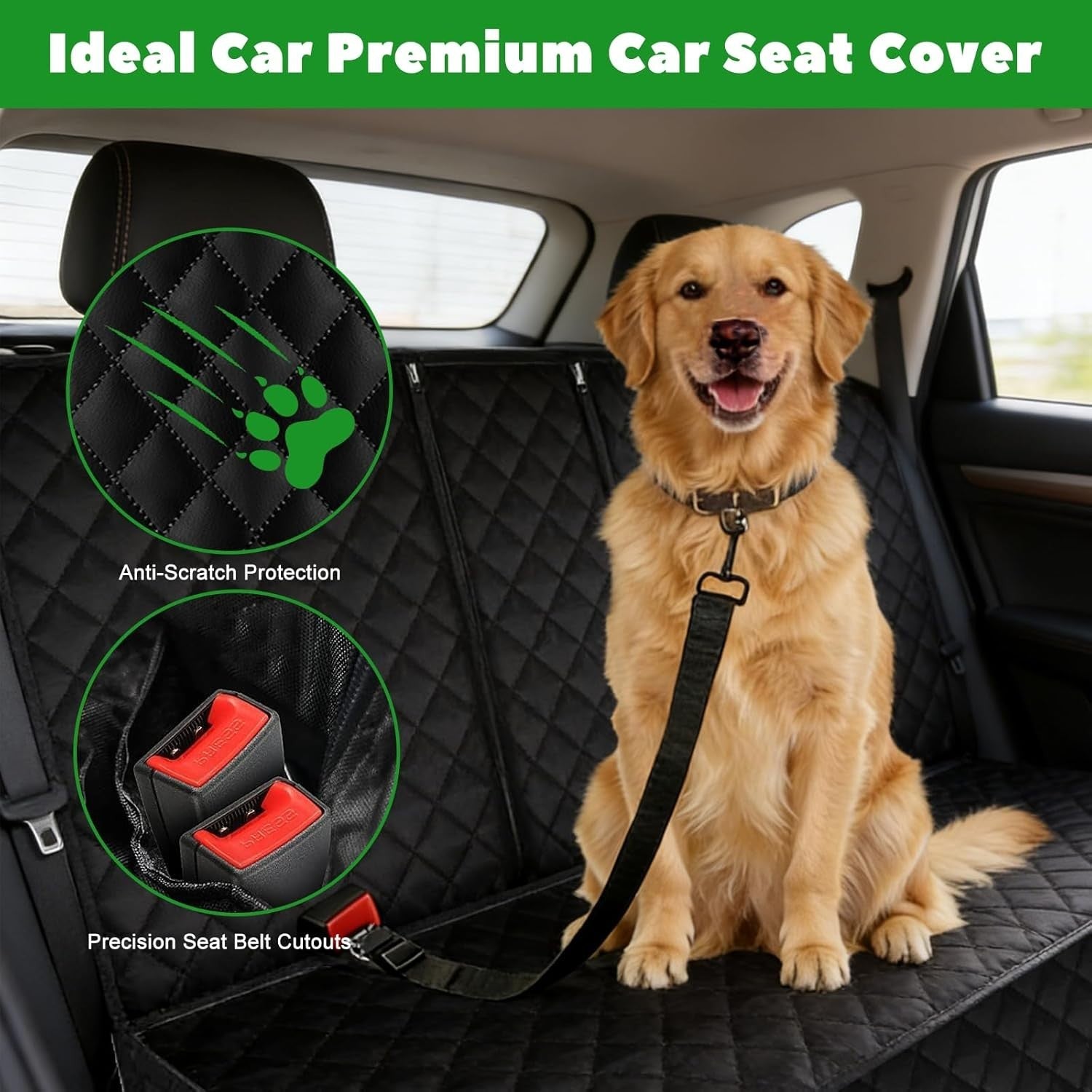 Waterproof Dog Car Seat Cover Hammock Rear Protector Non Slip 136cm