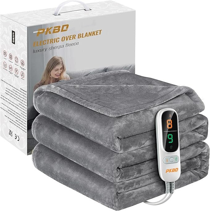 Electric Heated Throw Blanket 200x180cm 9 Heat Levels Auto Off Washable