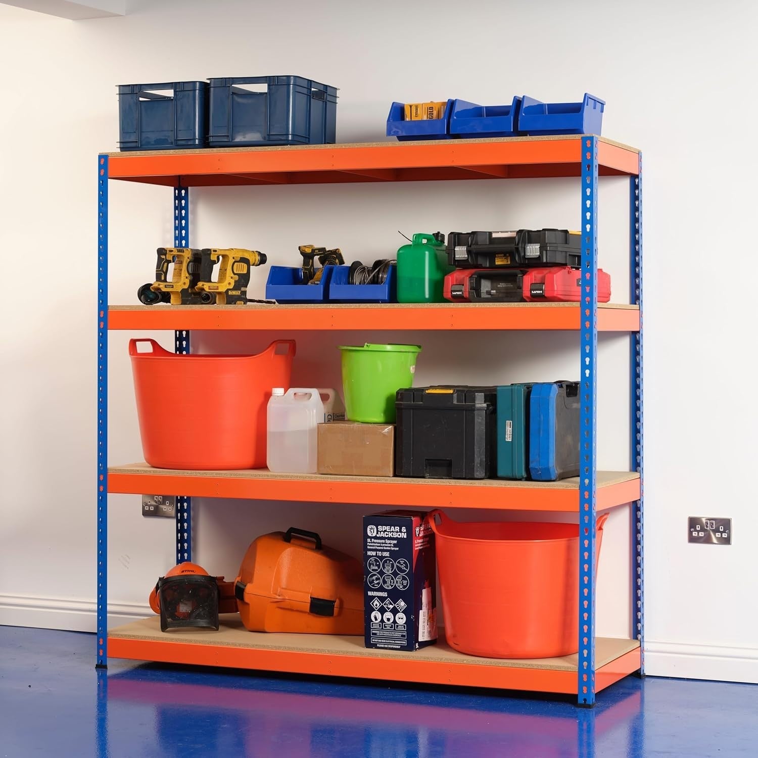 4-Tier Heavy Duty Garage Shelf 400KG per Shelf 180x150x60cm Metal
