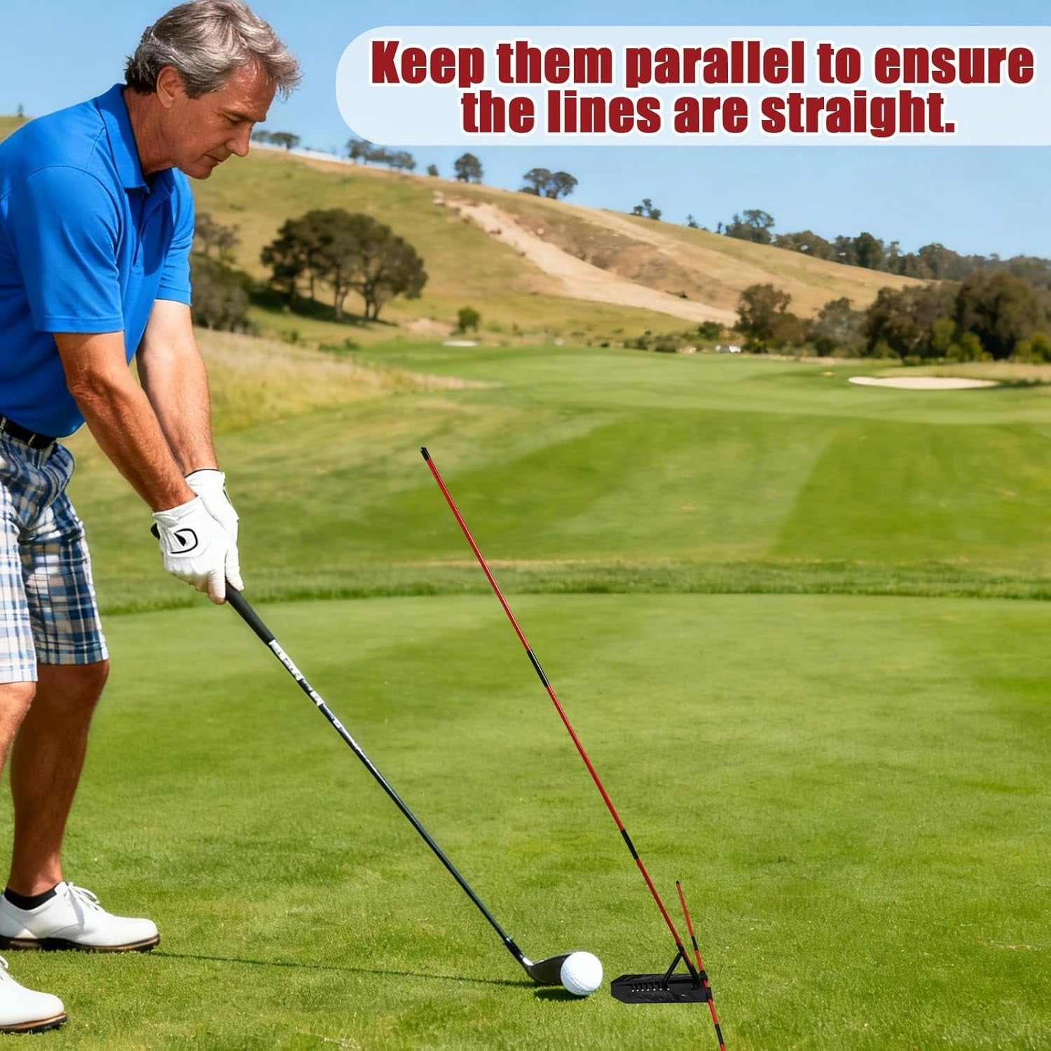 Golf Alignment Sticks Holder Swing Plane Path Trainer Aid
