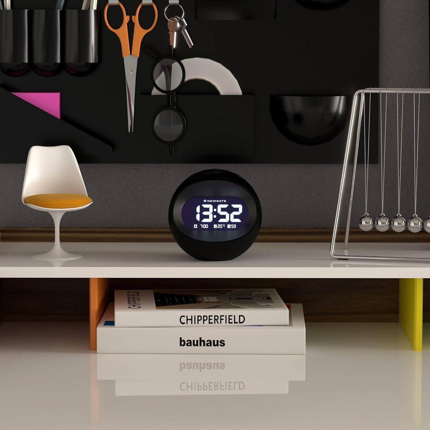 Retro Digital Alarm Clock LED Display Round Bedside Desk Clock Snooze