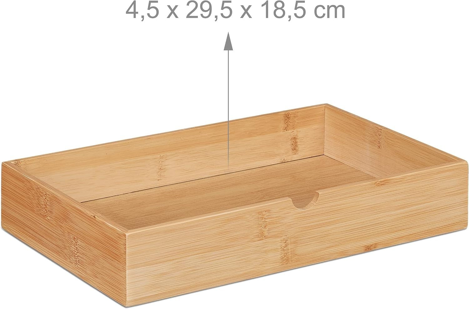 Desk Organiser with 2 Drawers – Bamboo & MDF Office Storage Box