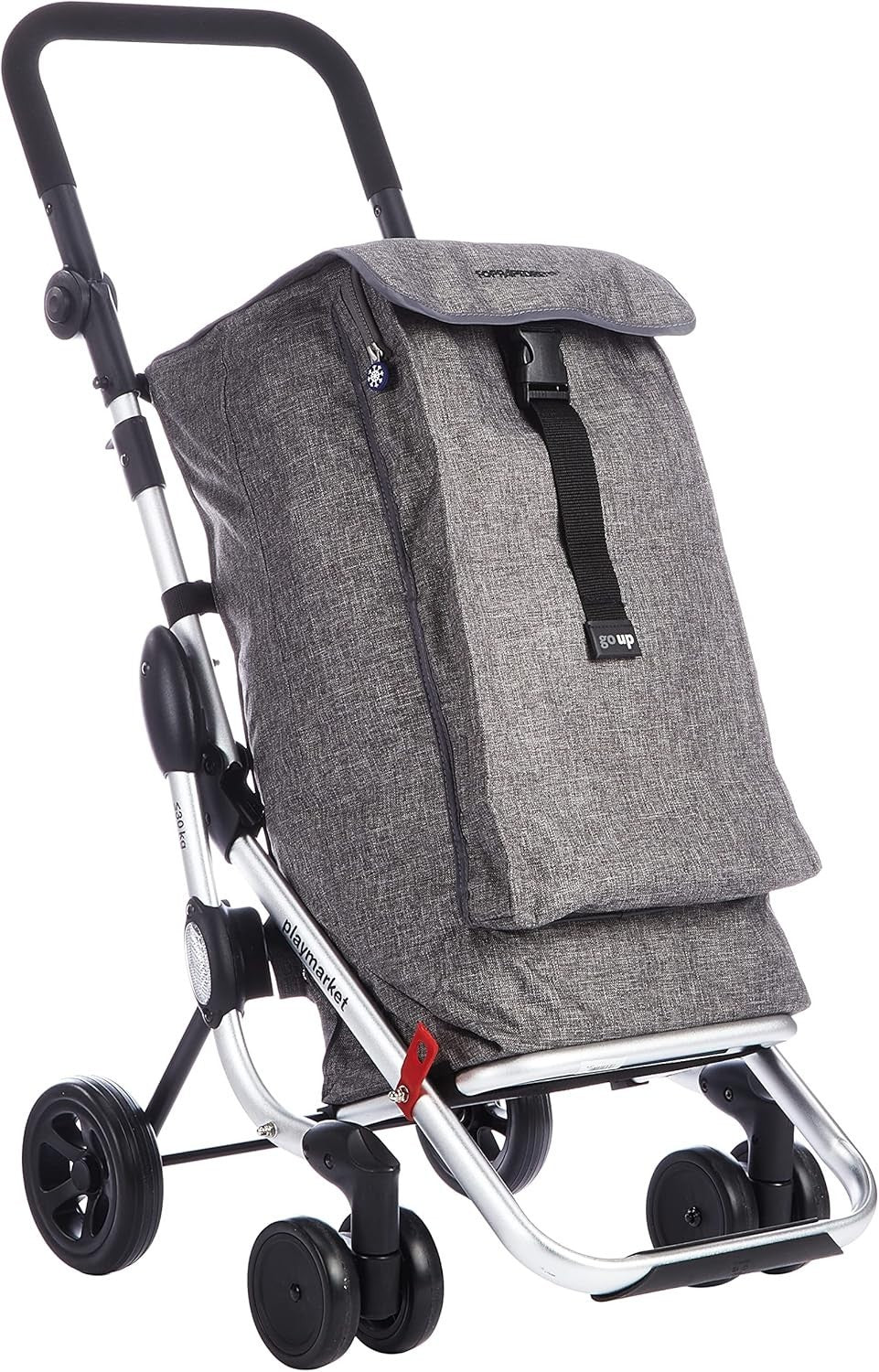 Foppapedretti Go Up Shopping Trolley Grey Sturdy Durable Fabric & Metal