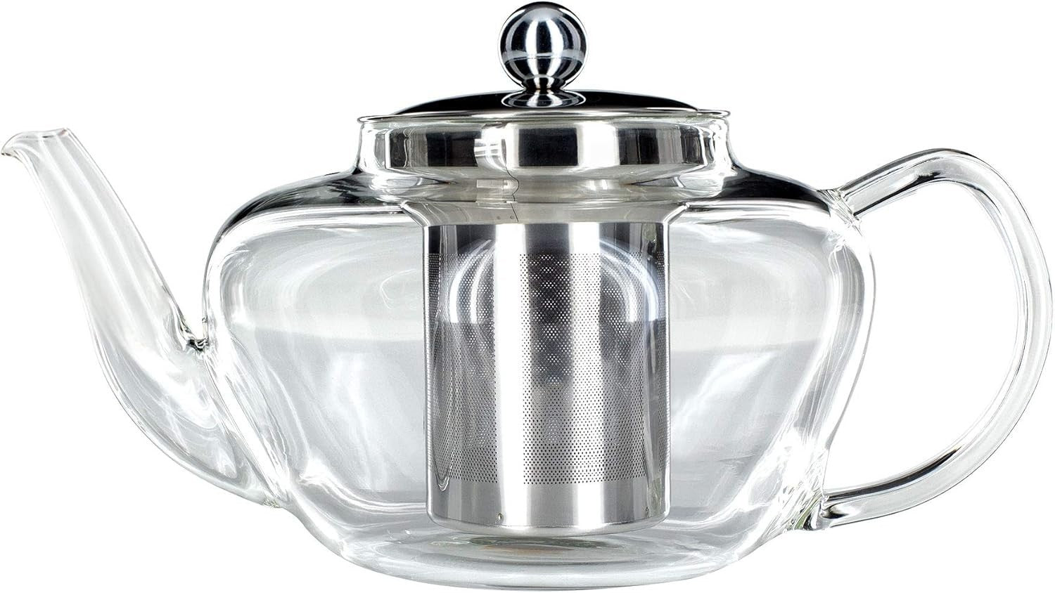 Glass Teapot 1L Loose Leaf Tea Pot Stainless Steel Infuser & Lid