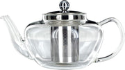 Glass Teapot 1L Loose Leaf Tea Pot Stainless Steel Infuser & Lid