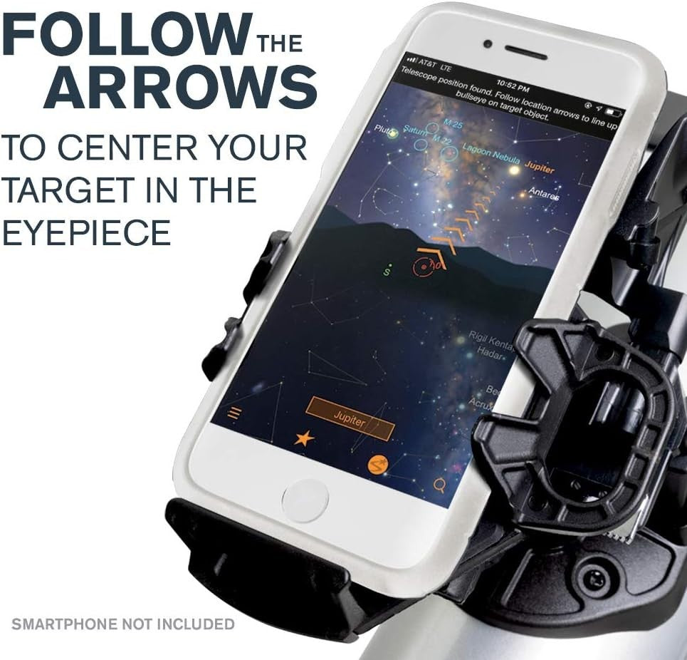 114mm Smartphone-Guided Telescope, StarSense App, Red Dot Finderscope, Black