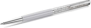 Grey Crystal Ballpoint Pen Black Ink Chrome Clip Gift Pouch