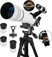 70mm Refractor Telescope 20–200X FMC Lens with Tripod & Phone Adapter