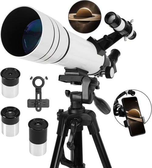 70mm Refractor Telescope 20–200X FMC Lens with Tripod & Phone Adapter