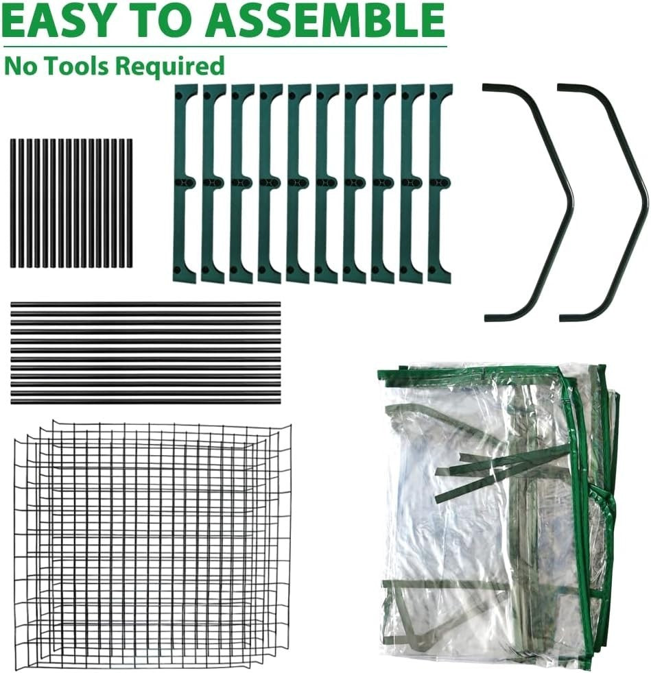 4 Tier Mini Greenhouse | PVC Cold Frame | Steel Shelves | Weatherproof Garden