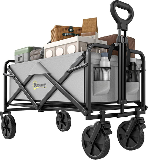 Portable Folding Garden Trolley 90L Camping Shopping Wagon