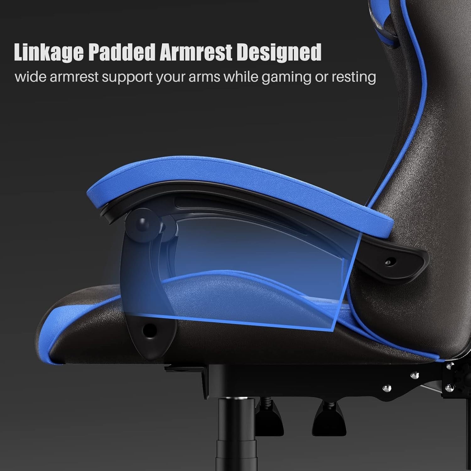Ergonomic Faux Leather Gaming Chair Adjustable Recliner PC Computer Desk Seat