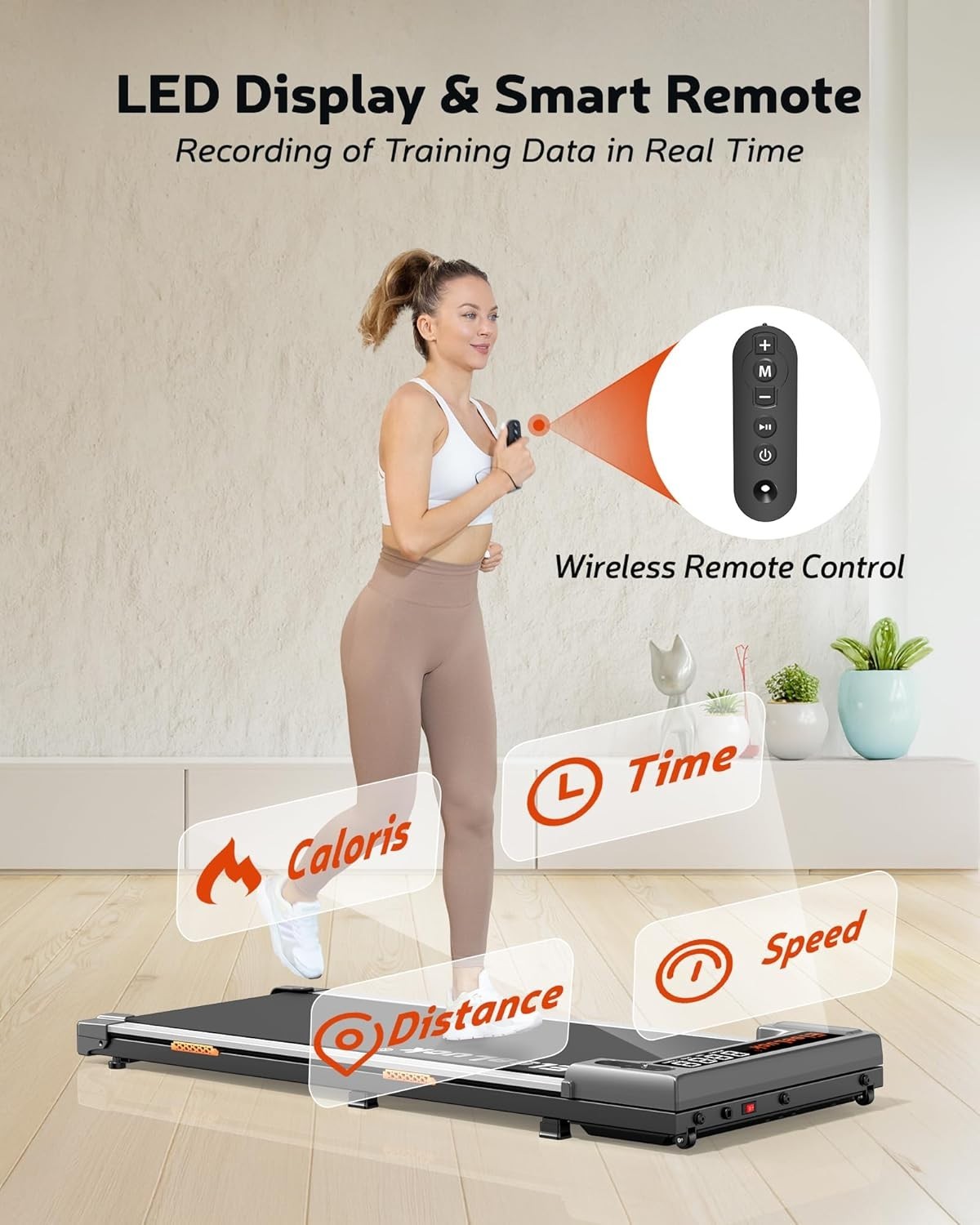 Under Desk Treadmill 2.5HP Walking Jogging Running Machine LED Display