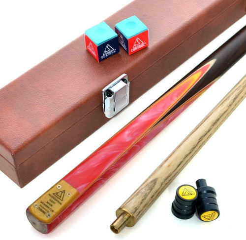 57” Snooker Pool Cue 2 Piece Ash Shaft 9.5mm Tip Case 18oz