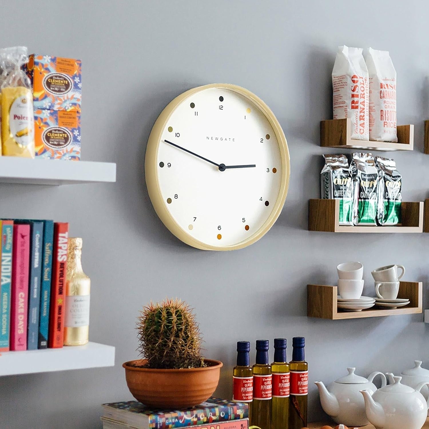 40cm Silent Wall Clock Minimalist Plywood Dot Dial Scandinavian Design
