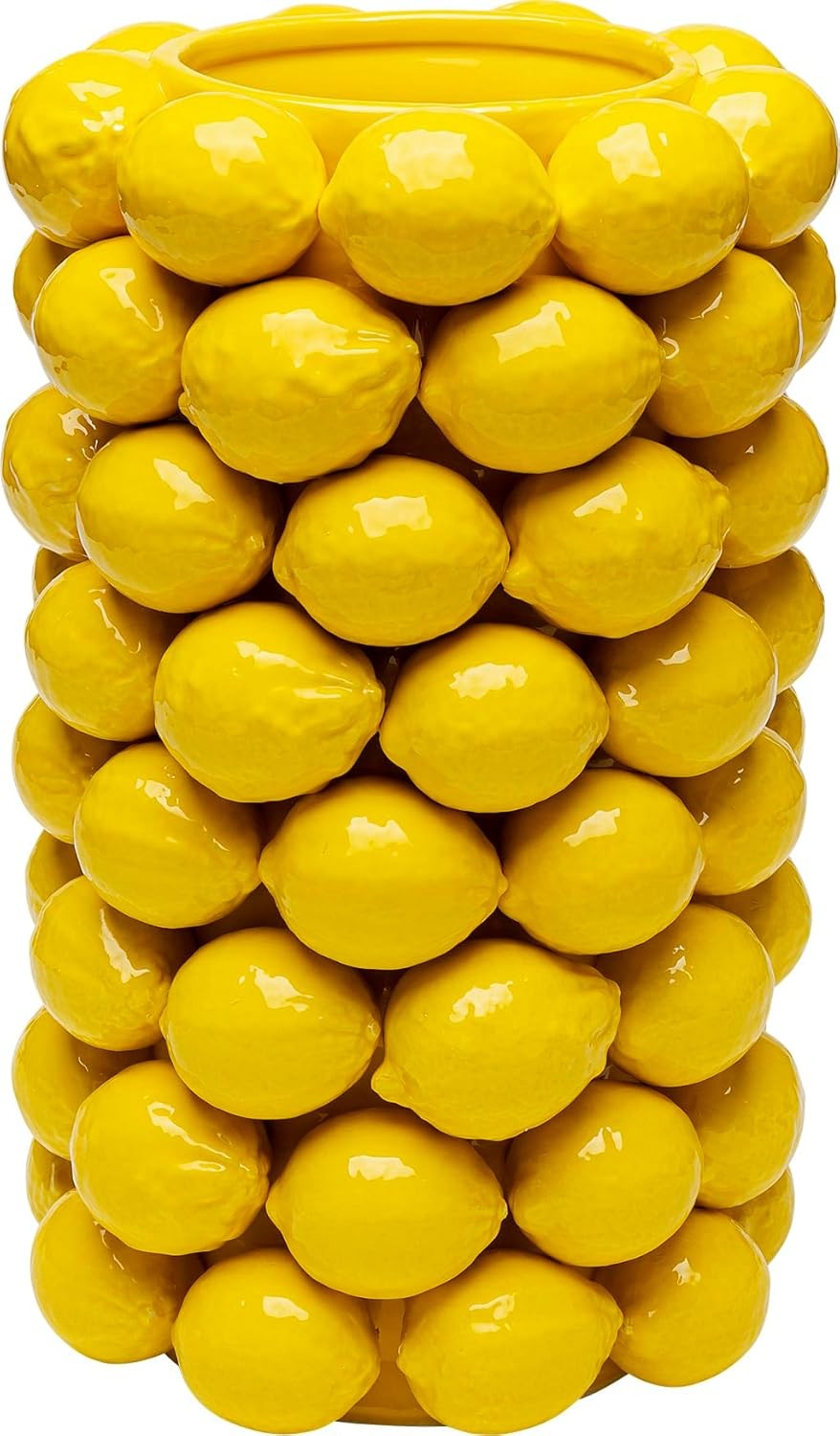 Large Yellow Lemon Ceramic Vase 43cm Modern Statement Table Home Decor
