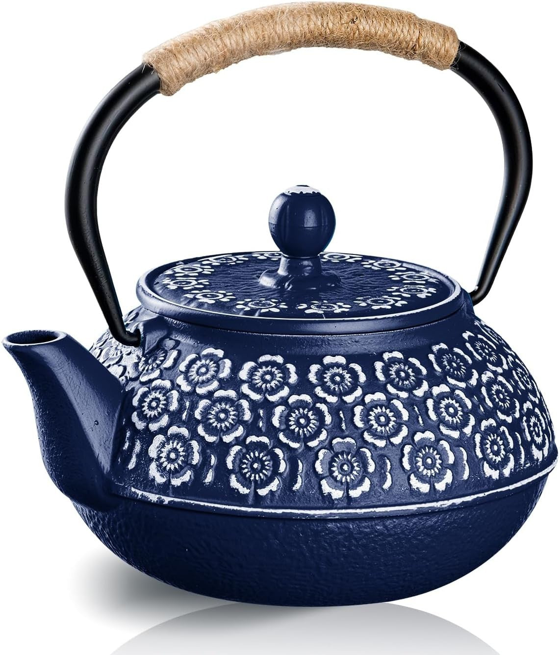 Cast Iron Teapot 900ml Japanese Tetsubin Tea Kettle w Infuser Blue