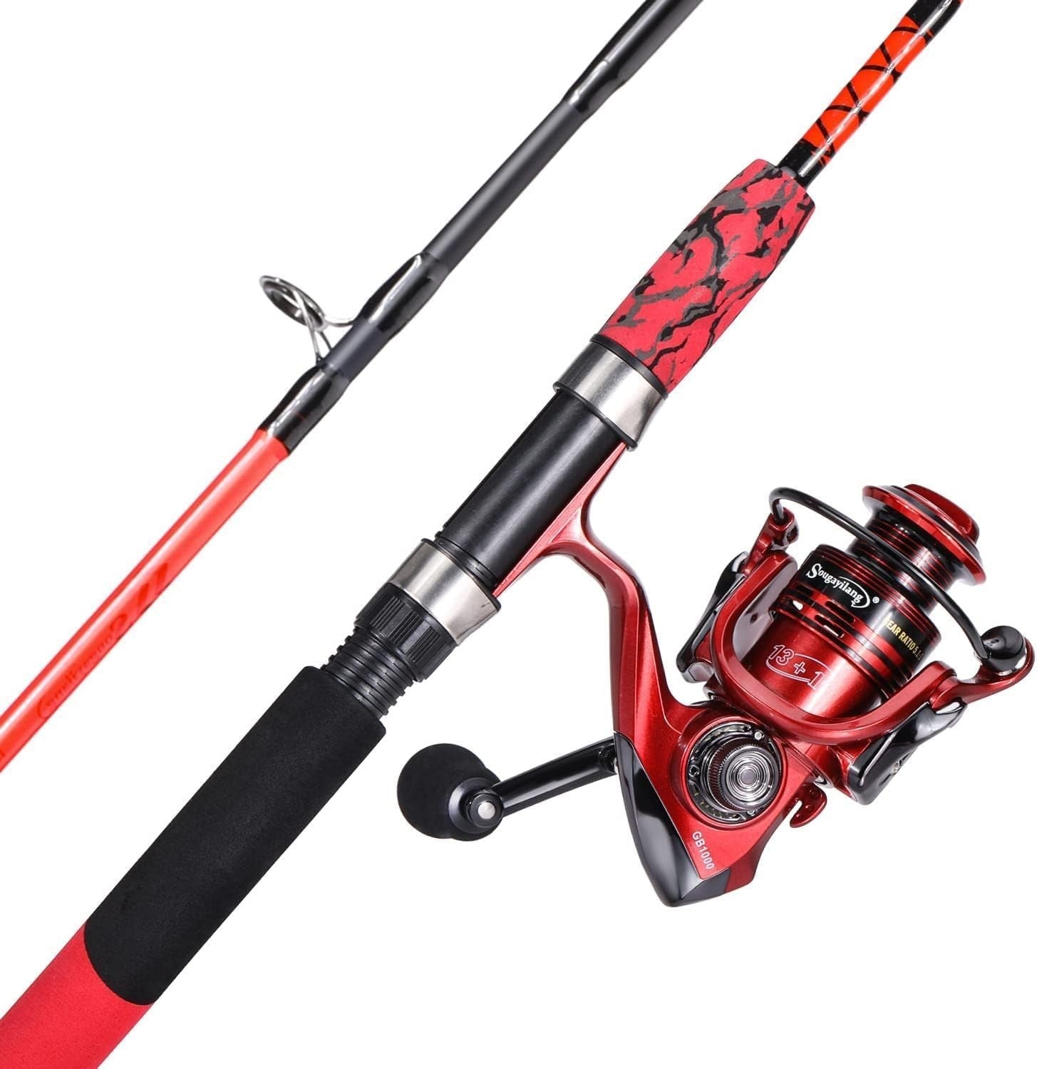 Ultralight Spinning Rod & Reel Combo – 2-Piece Travel Fishing Rod Cork Grip