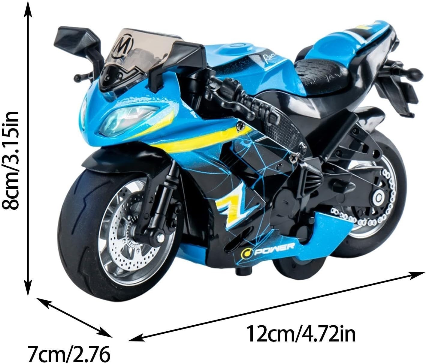 Pull Back Motorcycle Toy with Light & Sound | Durable Alloy Model for Kids