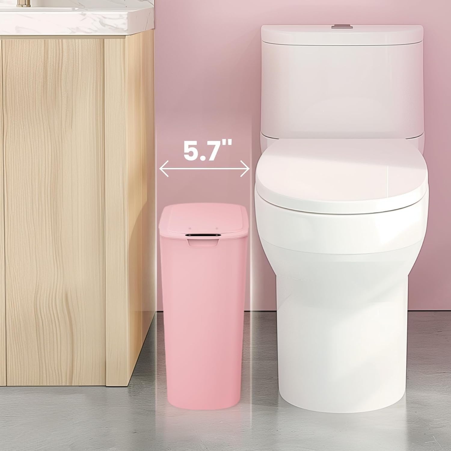 2.6G Touchless Motion Sensor Trash Can | Smart Bathrom Waste Bin