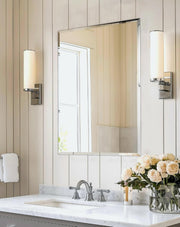 Frameless Rectangular Wall Mirror 80x60cm Beveled Glass Vanity