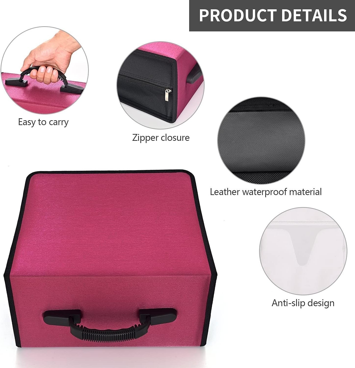 432 CD DVD Storage Case Organizer Binder Wallet Zipper Holder Red