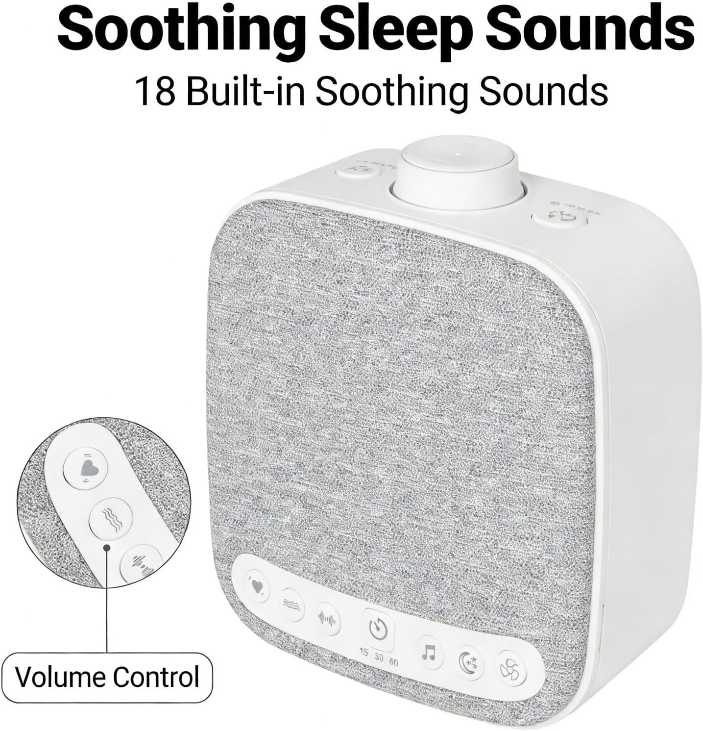 White Noise Machine 18 Sounds Sleep Aid Timer Portable for Baby & Adult
