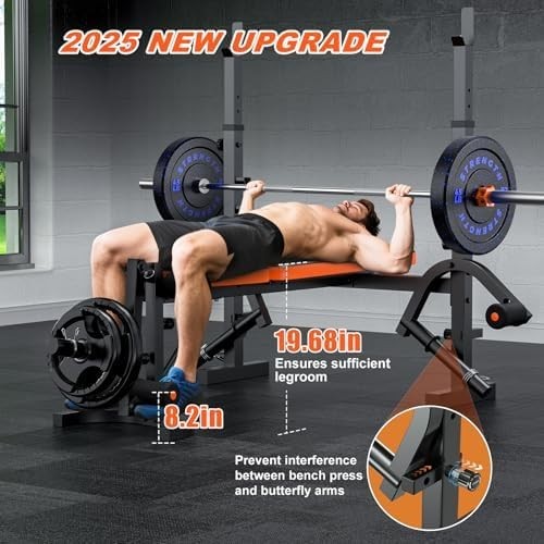 Heavy Duty Adjustable Weight Bench Press Rack 770lb Home Gym Trainer