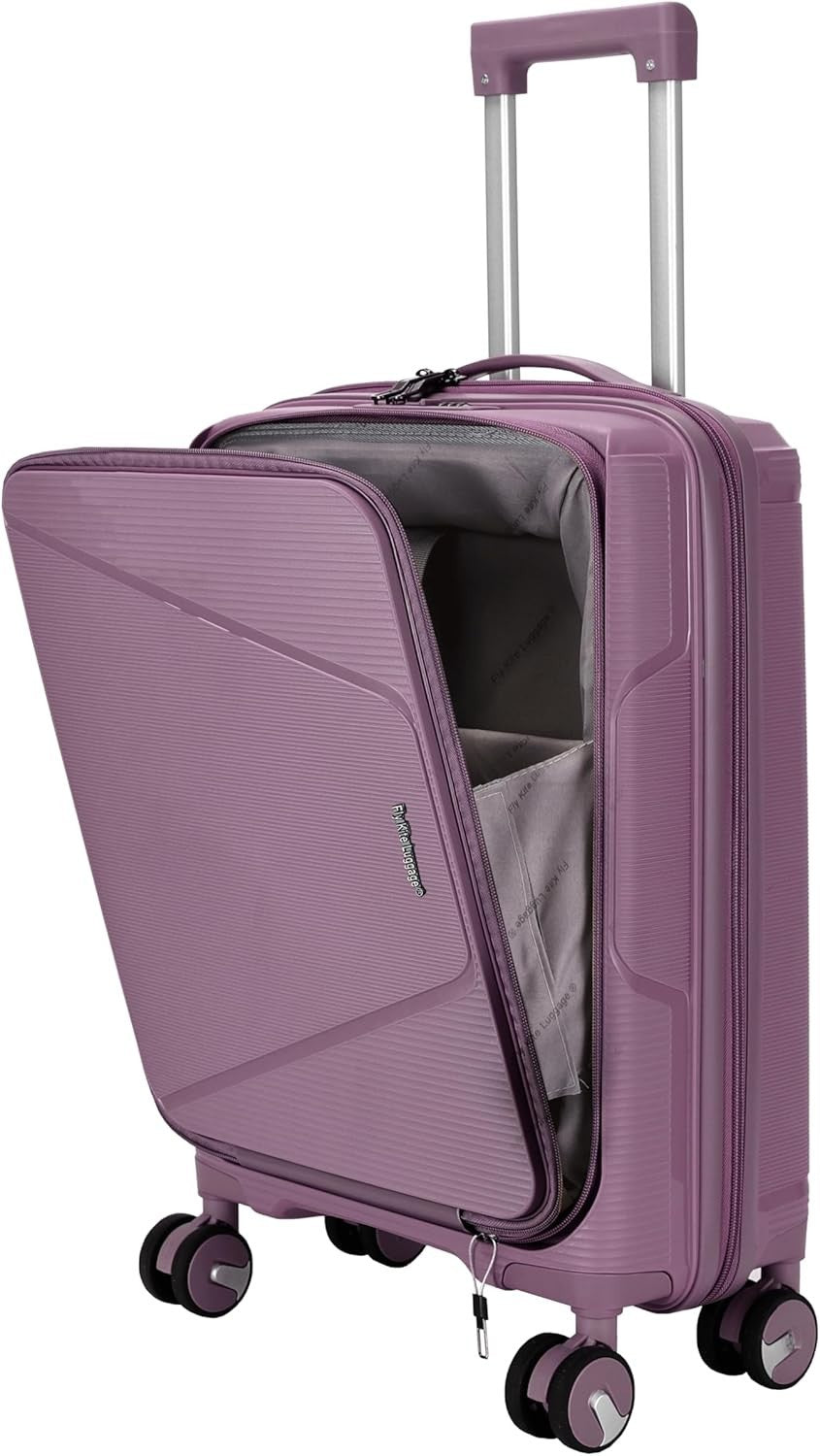 20in Cabin Suitcase PP Hard Shell TSA Lock Spinner Wheels Front Pocket