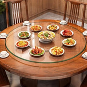 Glass Lazy Susan Turntable 80 cm Tempered Glass Rotating Serving Plate Silent