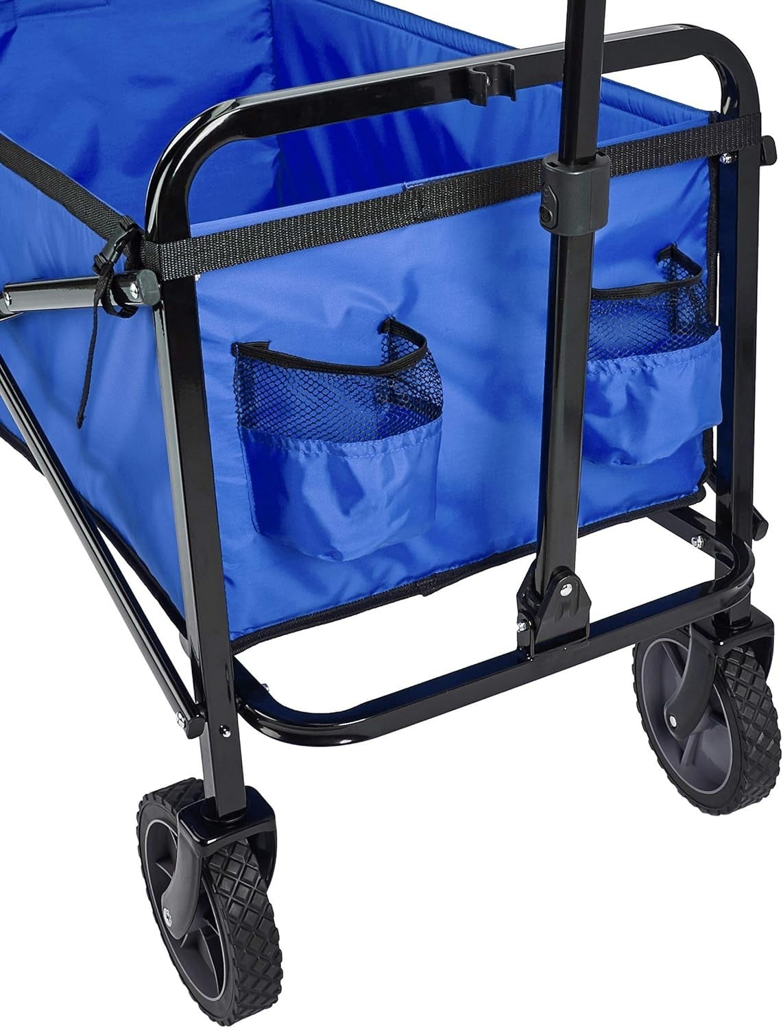 Collapsible Blue Garden Wagon Foldable Outdoor Camping Festival Trolley 120kg