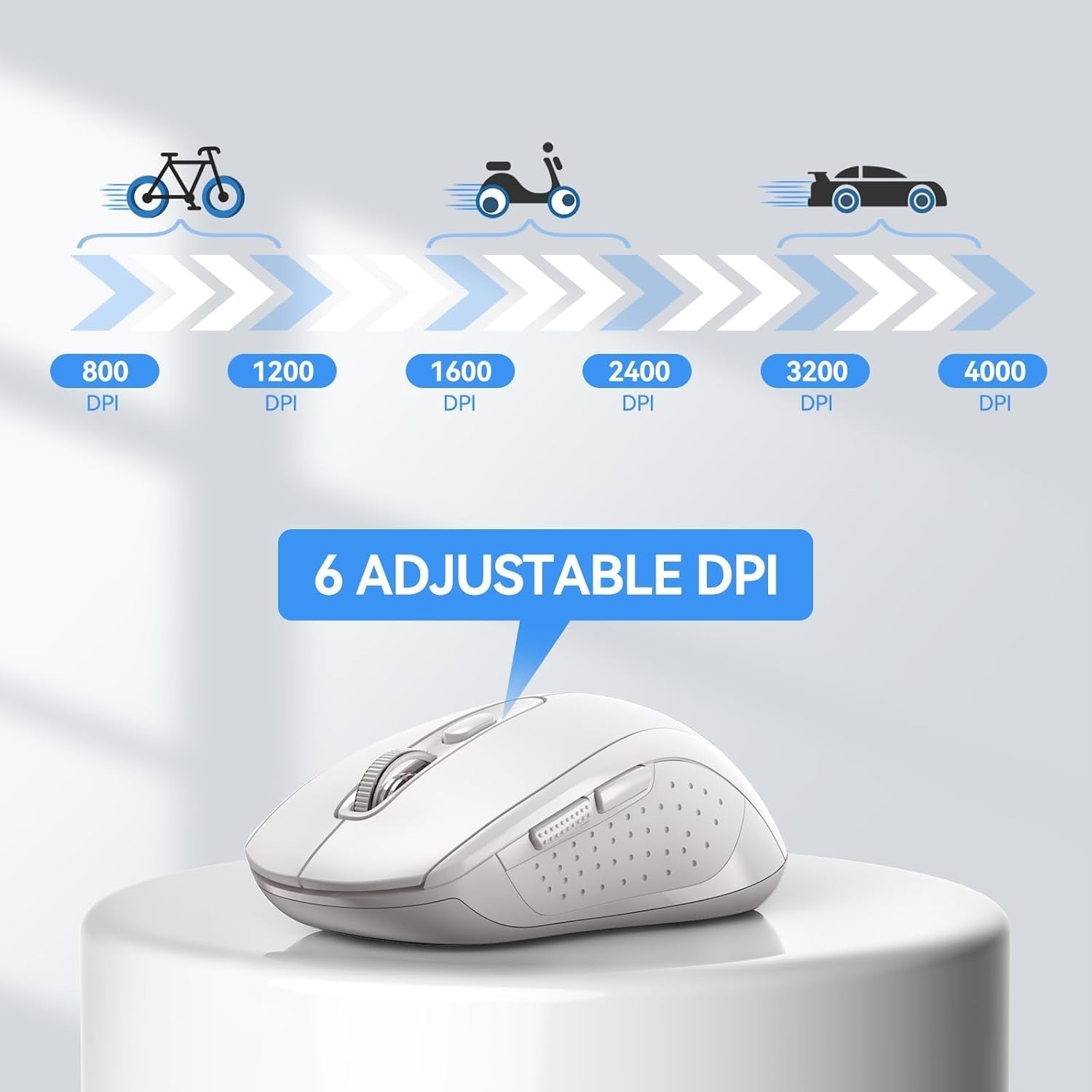 Silent Wireless Bluetooth Mouse 4000 DPI Multi Device Slim Office Design