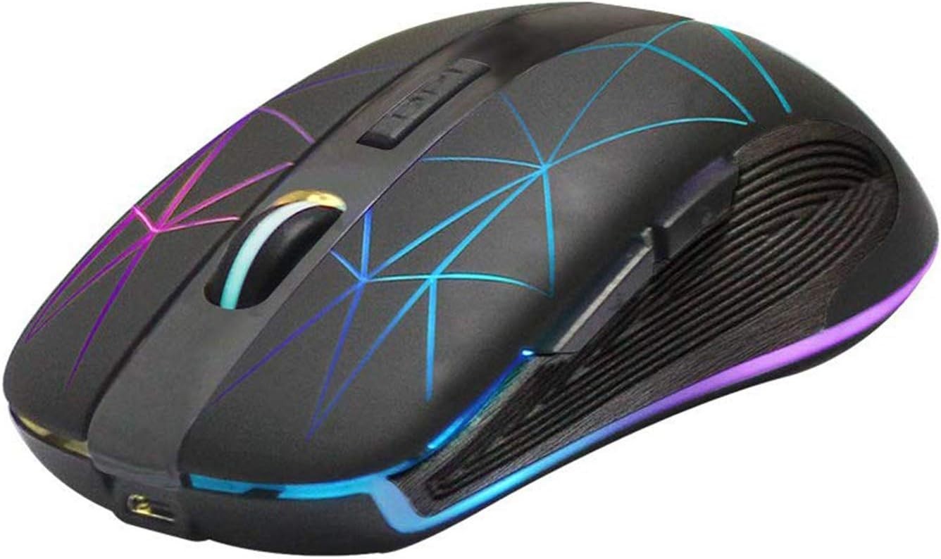 Wireless Gaming Mouse RGB Rechargeable 1600 DPI 2.4G USB Silent PC Laptop