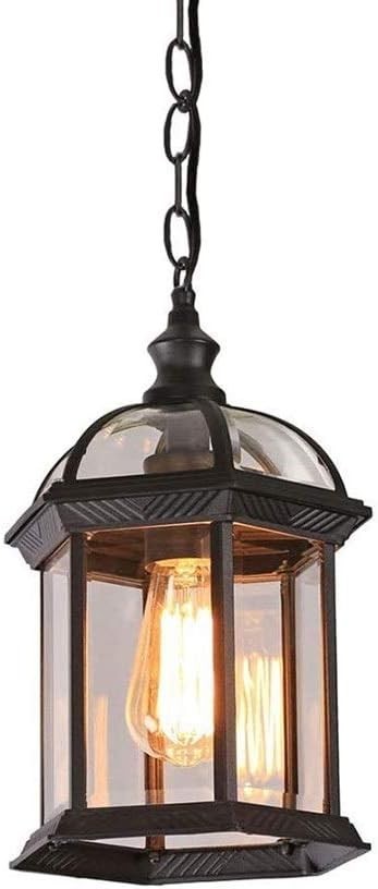 Retro Black Outdoor Hanging Lantern – IP23 E27 Pendant, Adjustable