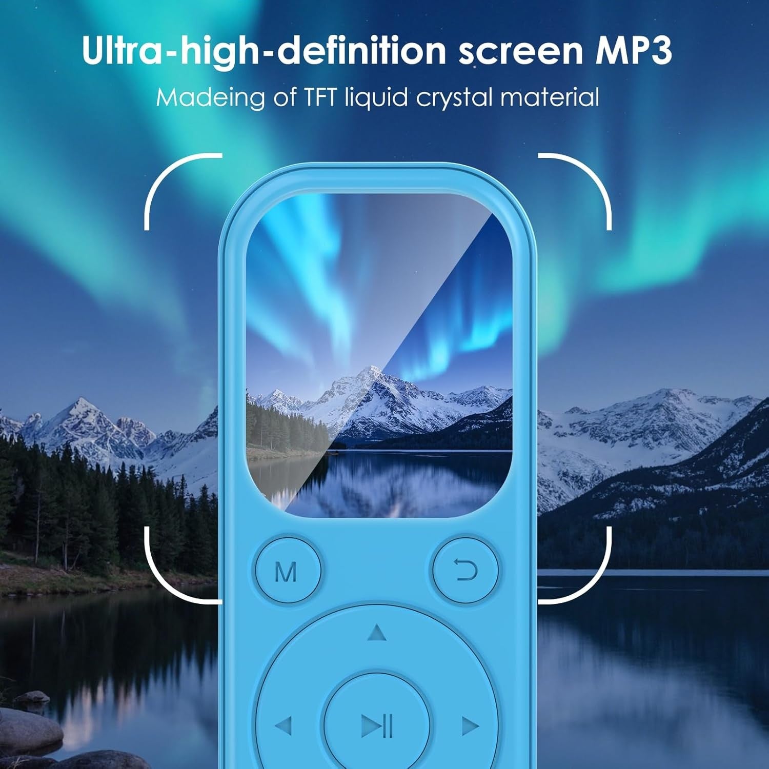 64GB Bluetooth MP3 Player Blue 2.01" HD Screen FM