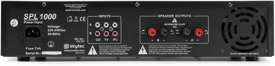 1000W PA Power Amplifier Class D 2-Channel Stereo DJ Stage Audio