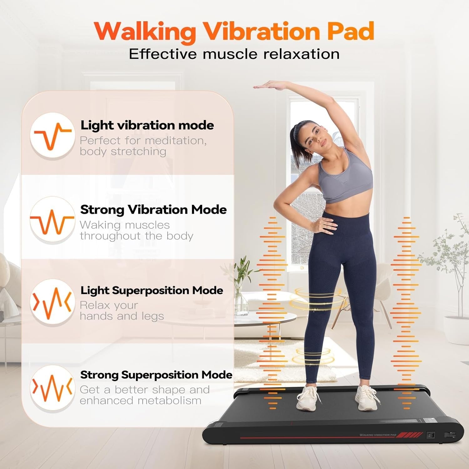 Under Desk Walking Pad Treadmill with Vibration, App & Remote, Home Office