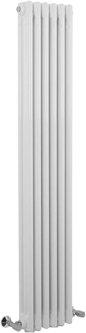 White Triple Column Vertical Radiator 1500x290mm Bathroom Kitchen