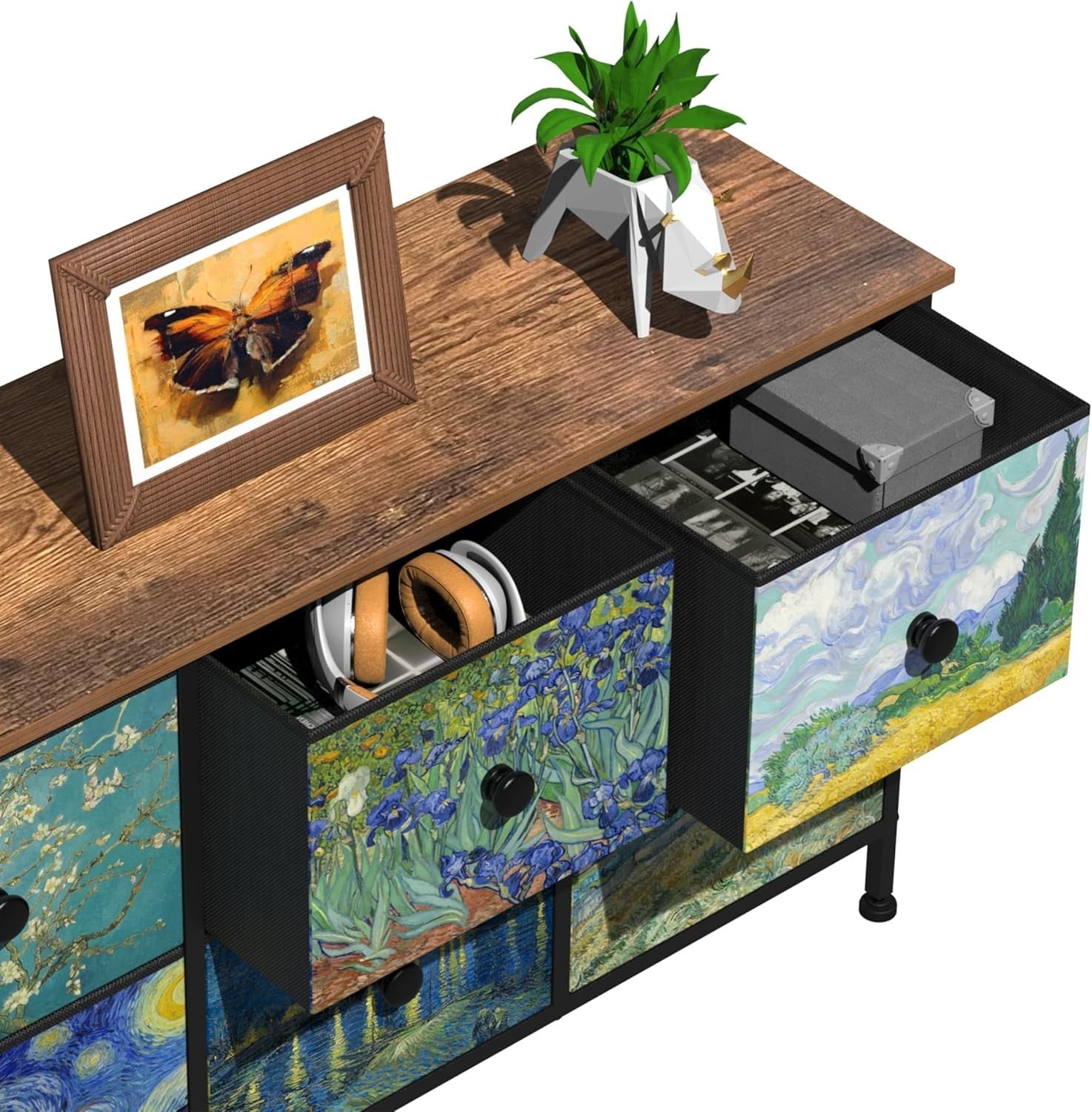 Van Gogh Style Dresser 6 Drawers Chest Storage Unit for Bedroom