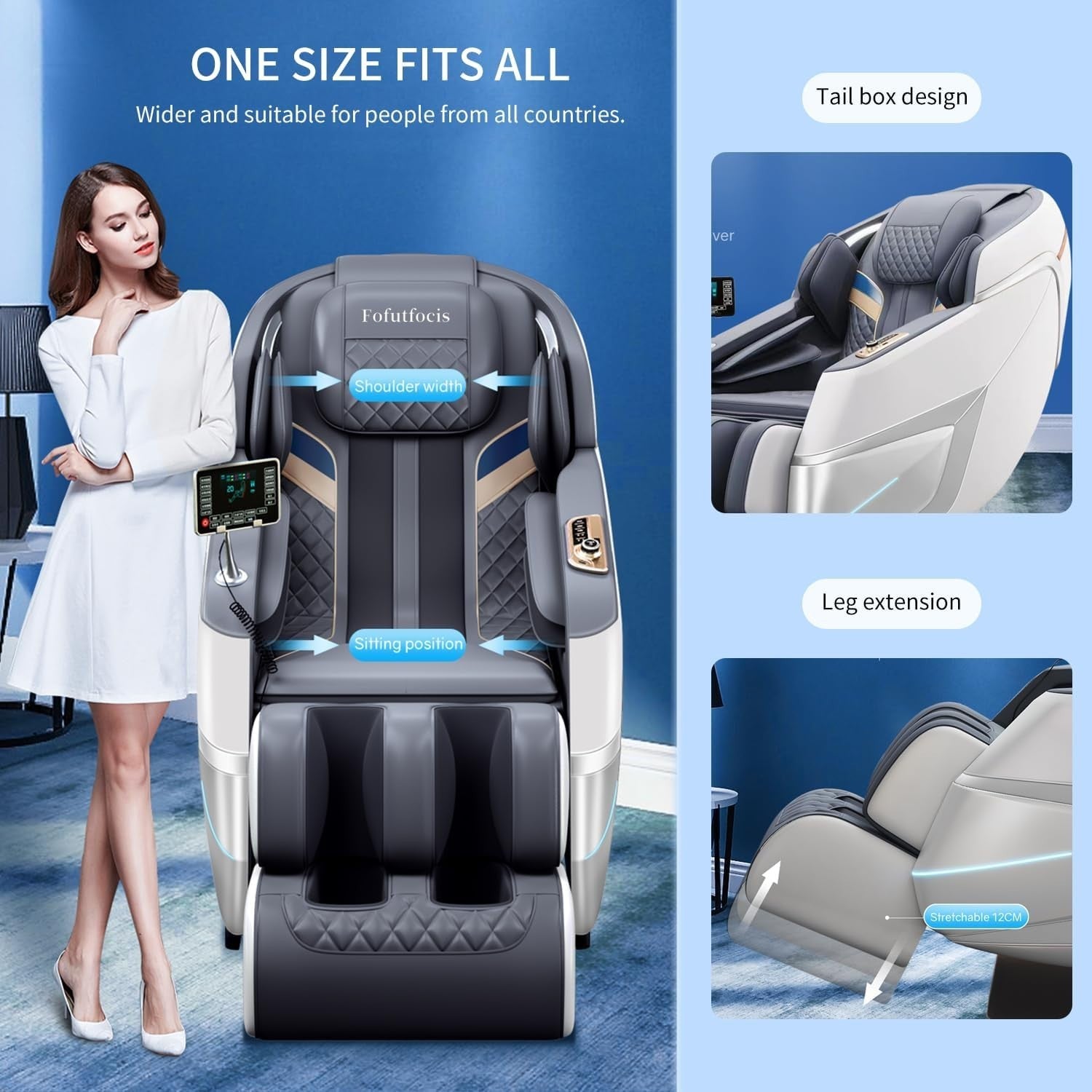 Full Body Massage Chair Recliner Zero Gravity Heat AI Voice SL Track