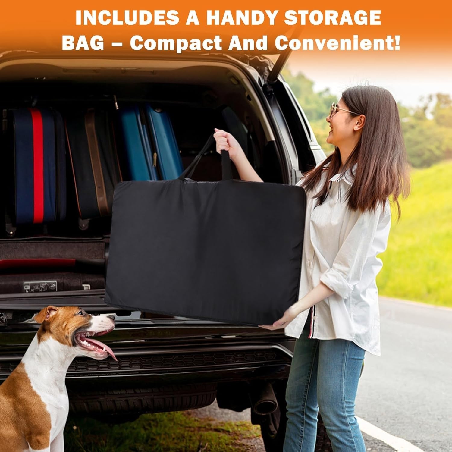 Dog Back Seat Extender Hard Bottom Waterproof Car Seat Cover Non Slip