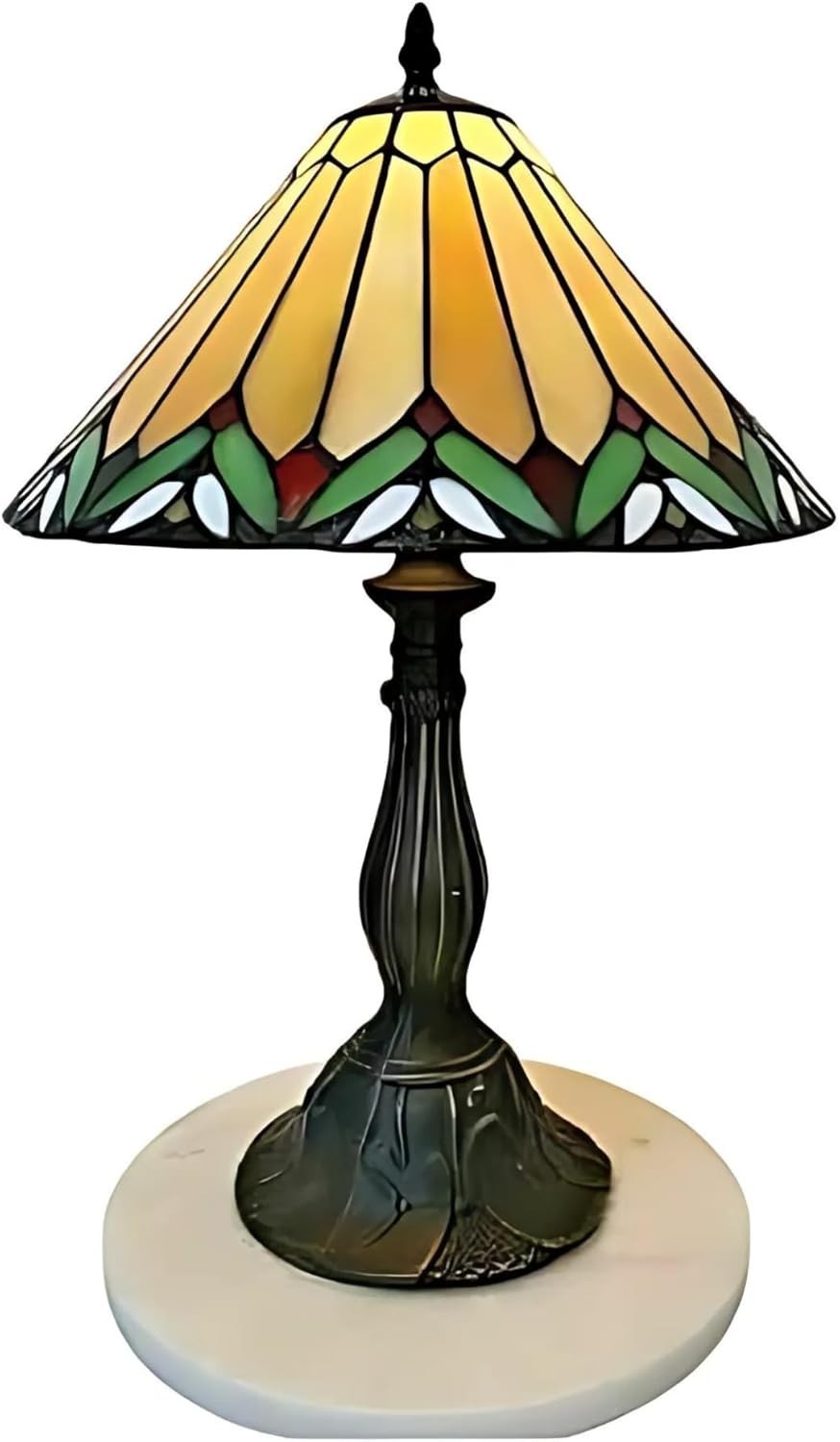 Vintage Tiffany Style Stained Glass Table Lamp – Handmade Bedside Light 12"