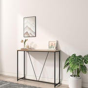 Slim Wooden Console Table with Display Shelf for Entryway & Living Room