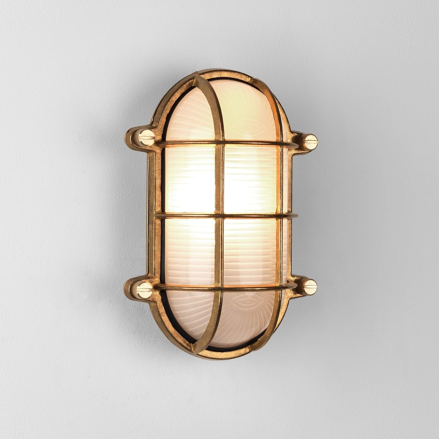 Waterproof Outdoor Cast Brass Wall Light IP44 Rated Oval Ceiling Lamp